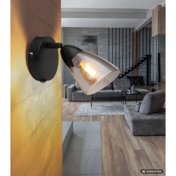 Globo Paula Modern Wall Spotlight with Switch, E14, for Hallway and Living Room