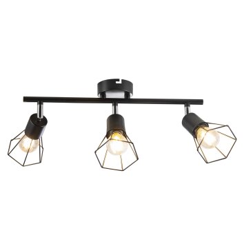 NOWA Toni modern 3-light ceiling spotlight with angular cage shades for E14 bulbs