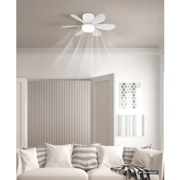 Globo Delores Modern LED Ceiling Fan with Light, Remote Control for Dining Room