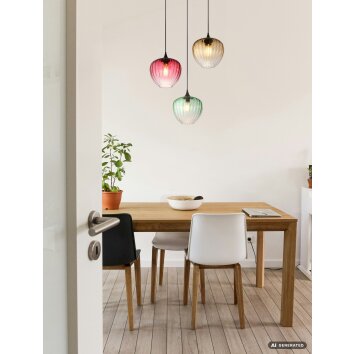 Globo Solveig modern round pendant light, 3-light pendant light for dining room