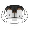 Globo Rowena industrial round cage 3-light E27 ceiling light Ø 50 cm for dining room