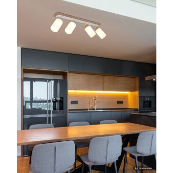 Globo Rowena modern oblong 4-light ceiling spotlight bar, E27