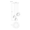 Globo Swanson modern cluster pendant light, 3-light pendant light E27 Ø 40 cm
