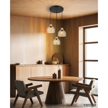 Globo Swanson modern cluster pendant light, 3-light pendant light E27 Ø 40 cm