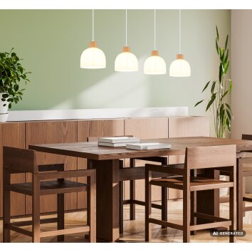 Globo Swanson 4-Light Oblong Pendant Light 113 cm for Dining Table and Kitchen, Modern