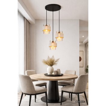 Globo Daren Three-Light Cluster Pendant Light for Dining Room, Kitchen and Hallway