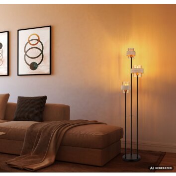 Globo Daren 3-Light Floor Lamp, Modern Standing Lamp for Living Room, Hallway, Dining Room