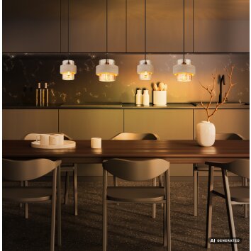 Globo Daren modern 4-light dining room pendant light for kitchen, E27, 108.7 cm