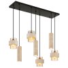 Globo Daren modern oblong cluster pendant light for dining table, 4-light, 64.5 cm