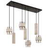 Globo Daren modern oblong cluster pendant light for dining table, 4-light, 64.5 cm