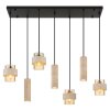 Globo Daren modern oblong cluster pendant light for dining table, 4-light, 64.5 cm