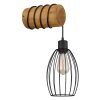 Globo Berti industrial wall light with cage, log-style mount, E27, 40 W, cord switch