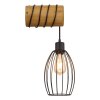 Globo Berti industrial wall light with cage, log-style mount, E27, 40 W, cord switch