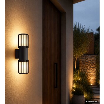 Globo Mervin modern outdoor wall lamp 2-light E27 for exterior areas and garage