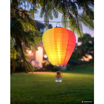 Globo HELUBA LED Hot Air Balloon Solar Garden Light, Modern, 24-light, 1800 K, 6 W
