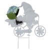 Globo SOZWE LED decorative solar garden stake light dwarf on bicycle with switch