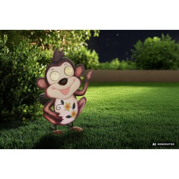 Globo FLAUGI LED Monkey Solar Garden Stake Light for Outdoor Use, 3000 K, 6 W