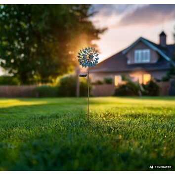 Globo ROSALI LED antique outdoor solar garden stake light windmill tulip, 3000 K, 6 W