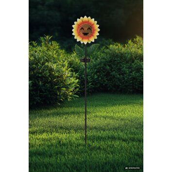 Globo CORALIE Sunflower LED Solar Garden Stake Light for Outdoor Path Lighting