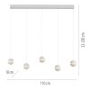 SCHÖNER WOHNEN-Kollektion LINI LED 5-light dining table pendant light, height adjustable