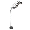Steinhauer modern Arc floor lamp Bambus with five adjustable arms and Ecru shades