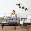 Steinhauer modern Arc floor lamp Bambus with five adjustable arms and Ecru shades