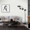 Steinhauer modern Arc floor lamp Bambus with five adjustable arms and Ecru shades