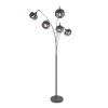 Steinhauer modern Arc floor lamp Bambus with five adjustable arms and Ecru shades