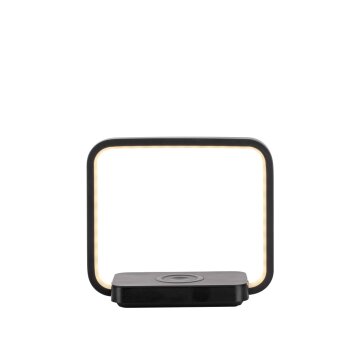 Paul Neuhaus modern LED table lamp OMARI, rounded-square frame, 3000 Kelvin warm white