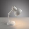 Paul Neuhaus white table lamp FLEXI, adjustable ribbed neck, 2700-5000 Kelvin