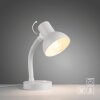 Paul Neuhaus white table lamp FLEXI, adjustable ribbed neck, 2700-5000 Kelvin