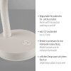 Paul Neuhaus white table lamp FLEXI, adjustable ribbed neck, 2700-5000 Kelvin