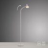 Leuchten Direkt adjustable LED floor lamp PIXIE with curved arm and white shade