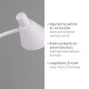 Leuchten Direkt adjustable LED floor lamp PIXIE with curved arm and white shade