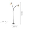 Leuchten Direkt adjustable floor lamp LOKI, opal white shades, 3000 Kelvin warm white