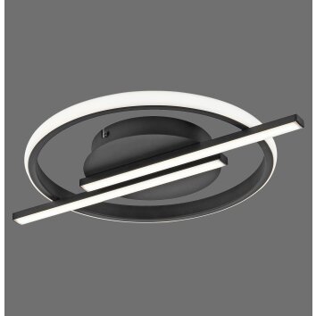 Leuchten Direkt LED ceiling light KORSA, ring-and-bar, memory, warm white 3000 Kelvin