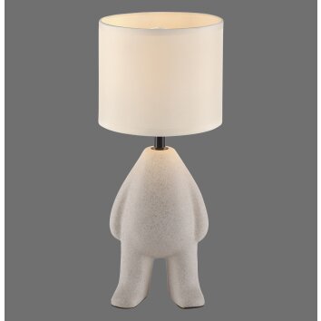 Leuchten Direkt Table lamp TED with beige figure-shaped base and beige shade