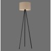 Leuchten Direkt tripod floor lamp DURO with beige fabric shade, Scandinavian style