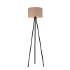 Leuchten Direkt tripod floor lamp DURO with beige fabric shade, Scandinavian style