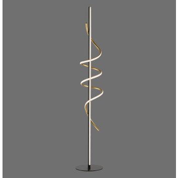 Leuchten Direkt modern LED floor lamp EMANDA with brass spiral, warm white 3000 Kelvin