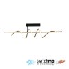 Leuchten Direkt modern LED ceiling light EMANDA with brass waves, 3000 Kelvin warm white