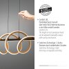 Leuchten Direkt LED pendant light Emanda, brass wave, adjustable, 3000 Kelvin warm white