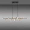 Leuchten Direkt LED pendant light Emanda, brass wave, adjustable, 3000 Kelvin warm white