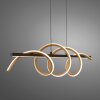 Leuchten Direkt LED pendant light Emanda, brass wave, adjustable, 3000 Kelvin warm white