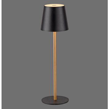 Leuchten Direkt warm-white LED Table Lamp EURIA with Memory Function, black tapered shade