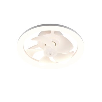Reality LED round ceiling fan light Pajala, adjustable colour temperature 2700-6500 Kelvin