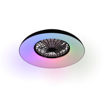 Reality LED ceiling fan light Svaerholt, RGB, adjustable colour temperature 2700-6500 Kelvin