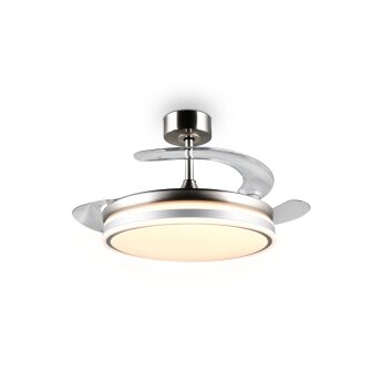 Reality LED ceiling fan light Volda, adjustable colour temperature 2700-6500 Kelvin