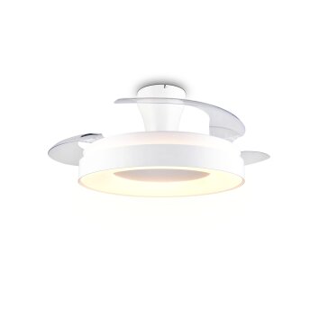 Reality LED ceiling fan light Vansbro, white, adjustable colour temperature 2700-6500 Kelvin