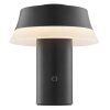Brilliant modern LED table lamp Kinich with a layered white conical shade